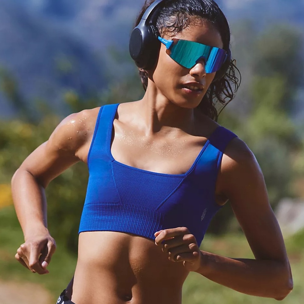 FP Movement by Free People Good Kharma Indigo Blue Stone Sports Bra XL NWT